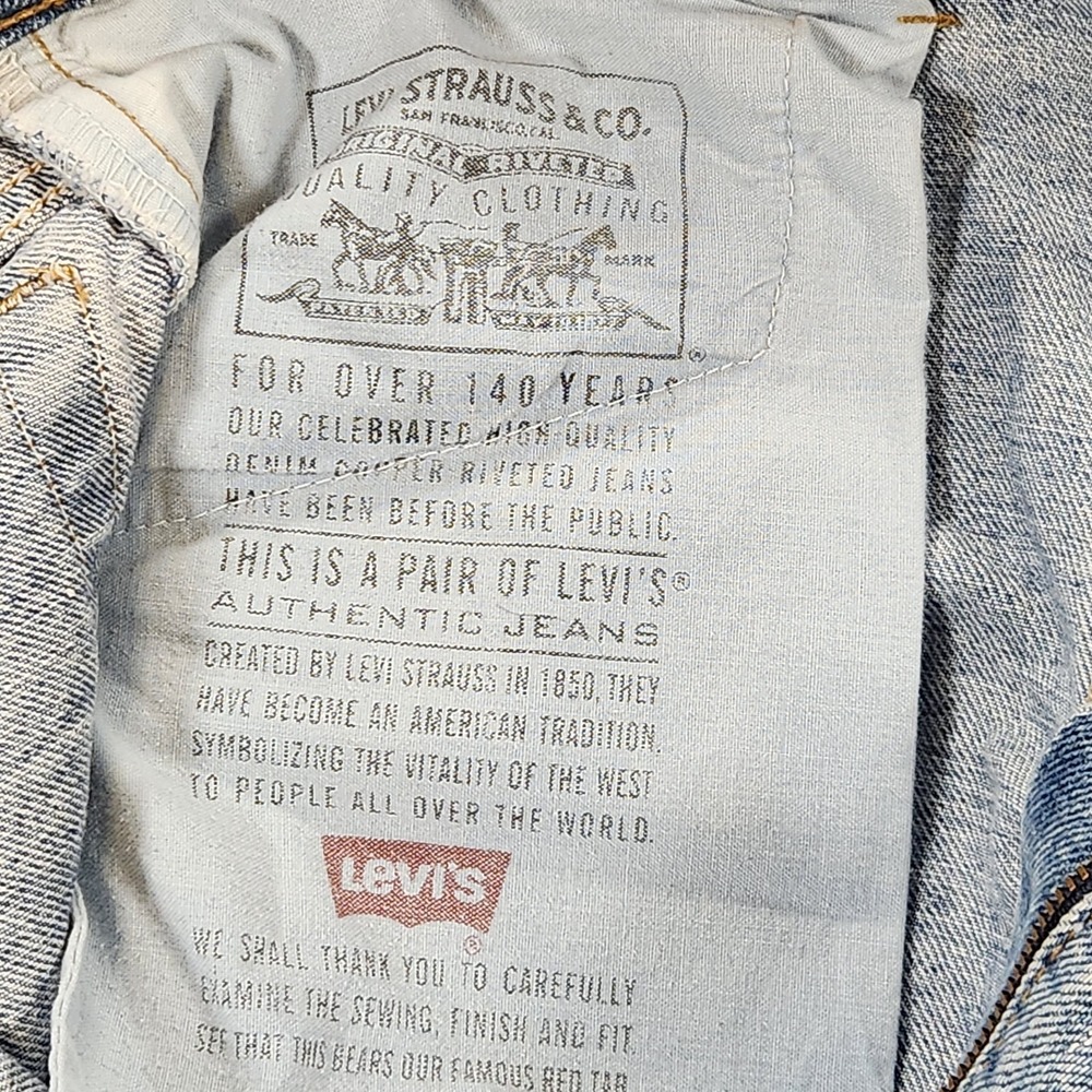 Levis 550 Jeans Mens 34x30 Blue Relaxed Fit Tapered Leg Vintage 90s Made In USA - Picture 4 of 10